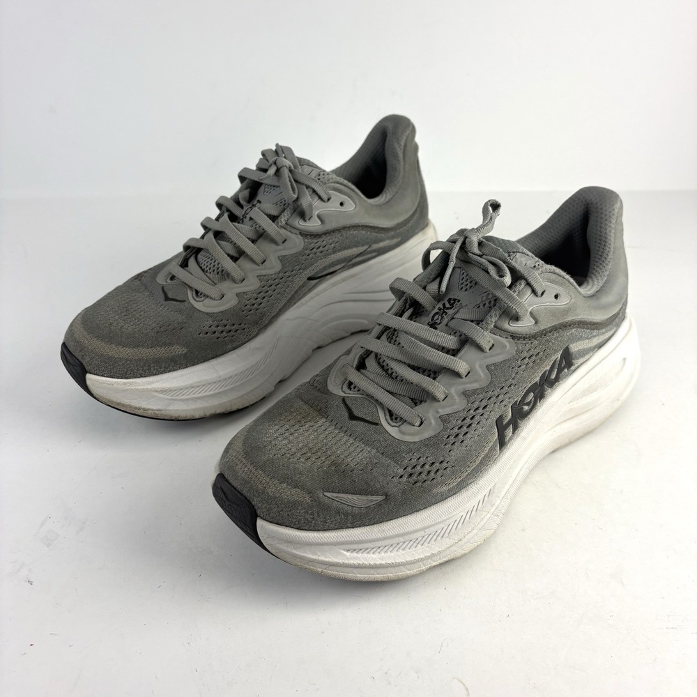 Hoka M Bondi 9 Shoes Men's Size 9D Gray Running 1162011